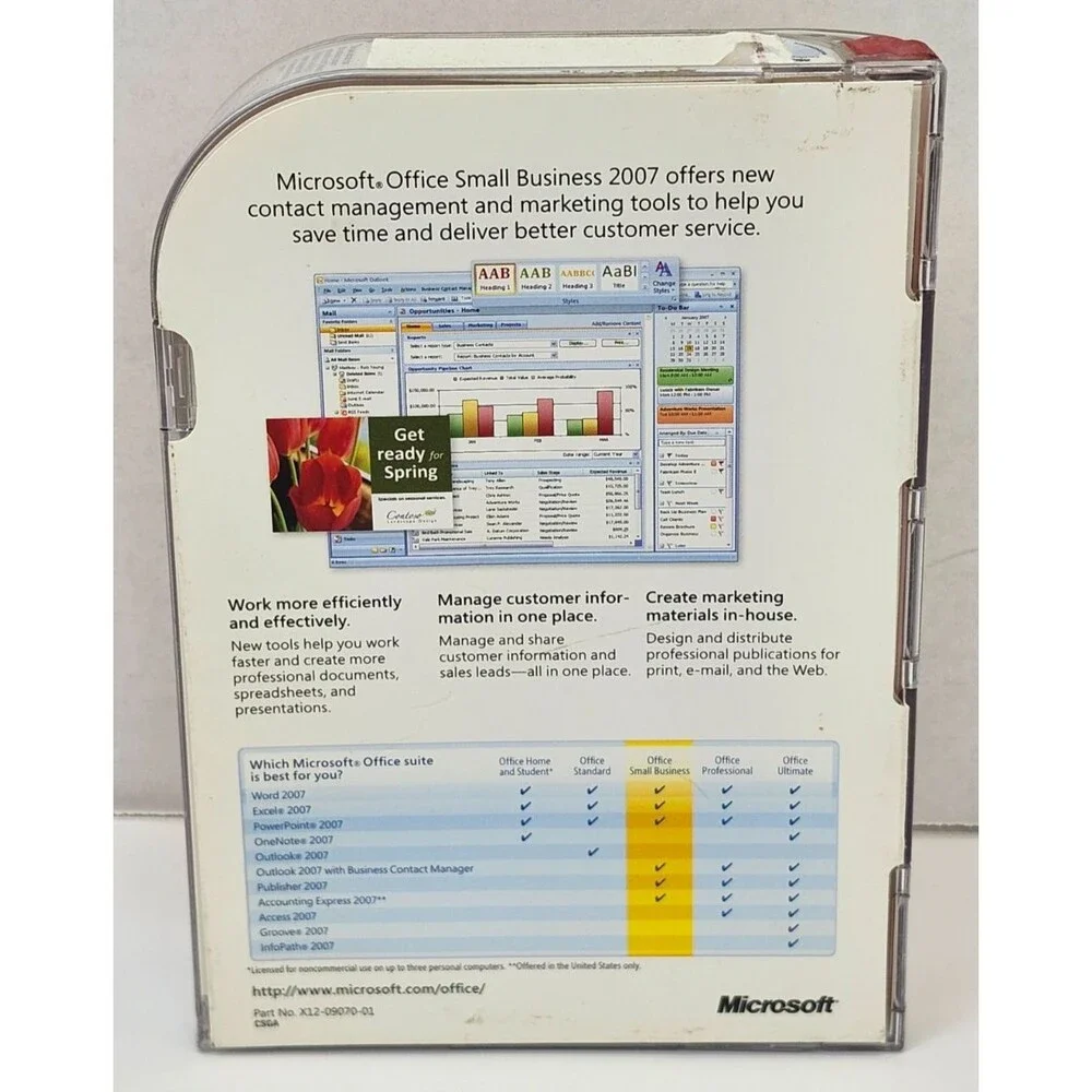 Microsoft Office Small Business 2007 Upgrade Software Excel Word PowerPoint